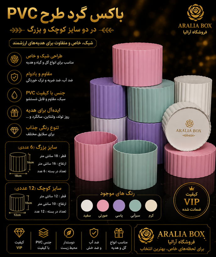 باکس طرح pvc گرد (۶تایی و ۱۲تایی)