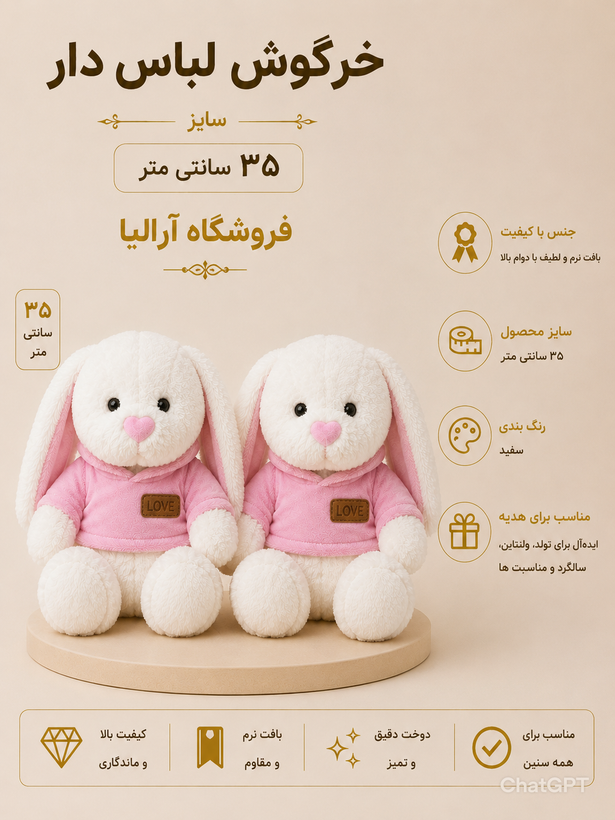 عروسک خرگوش لباس دار